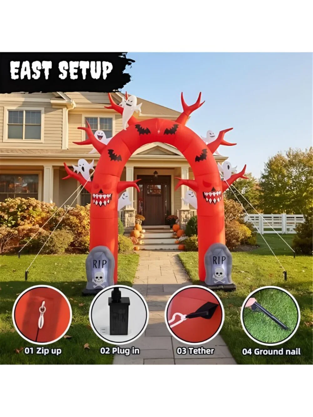 10FT Halloween Inflatables Dead Tree Archway Outdoor Decorations